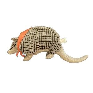 Fiesta Gray Plush Armadillo Realistic Orange Bandana Stuffed Animal 12"